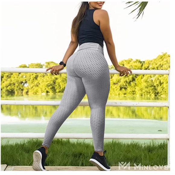 NEW TIK Tok Leggings for Women Butt Lift Tummy Control With 2 Side High Waist - Picture 4 of 6